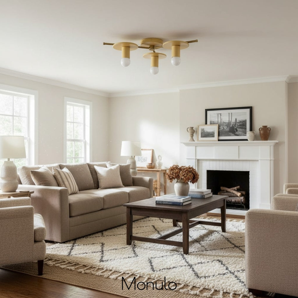 Radiro Globe Sculptural Trio Ceiling Lamp — Minimalist Modern Fixture for Living & Dining