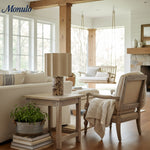 Load image into Gallery viewer, Cavilon Modern Artisanal Marble Accent Table Lamp with Soft Fabric Shade for Living Room and Bedroom