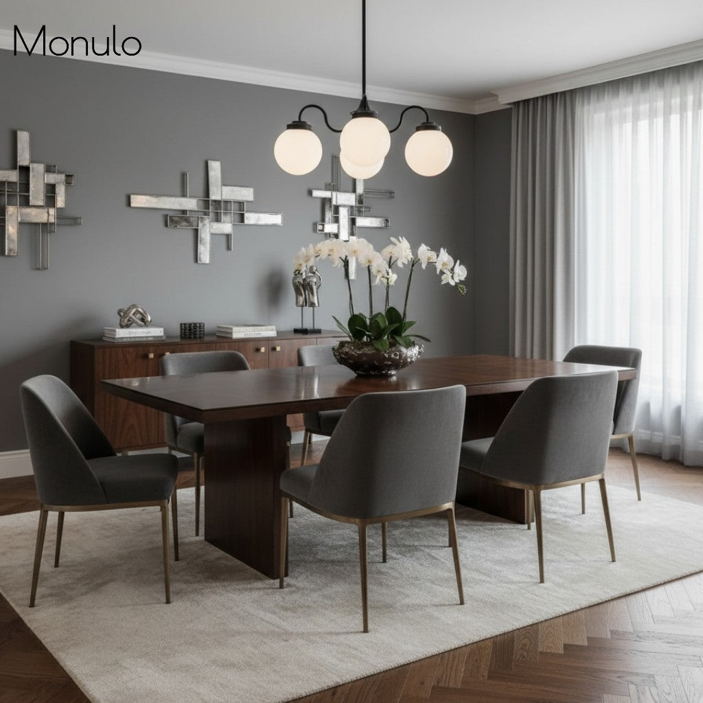 Glorica Glass Modern Decorative Glass Globe Chandelier – Modern Ceiling Light Fixture for Dining Rooms & Living Spaces