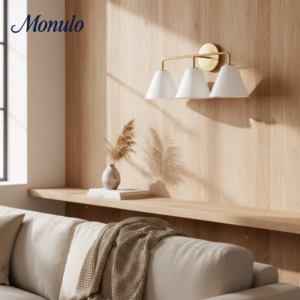 Conica Sculptural Cone Glass Wall Sconce – Modern Minimalist Lighting for Bathroom or Hallway