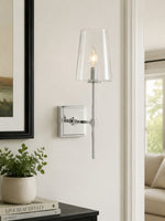 Load image into Gallery viewer, Derlina Clear Glass Sconce - Elegant Single To Triple Vanity Sconce
