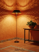 Load image into Gallery viewer, Auriglow Retro Perforated Floor Lamp - Brass Living Room Accent Light
