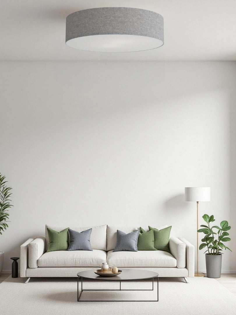 Soft Ceiling Lamp - Fabric & Acrylic Round Light for Ambient Glow