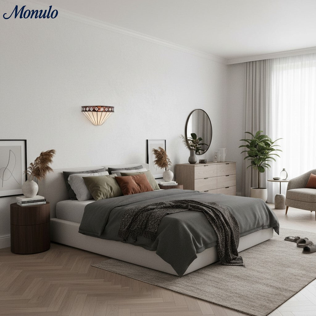 Lámpara de Pared Rombo Geométrico TF - Metal y Vidrio Modernos para Pasillo y Dormitorio