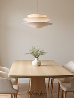 Load image into Gallery viewer, Solivara 3 Tier Linen Pendant Light – Modern White Linen Pendant
