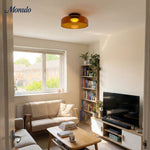 Cargar imagen en el visor de la Galería, Luz de techo empotrada de vidrio multicapa escultórica Verdoma Diseño moderno escandinavo para espacios de vida