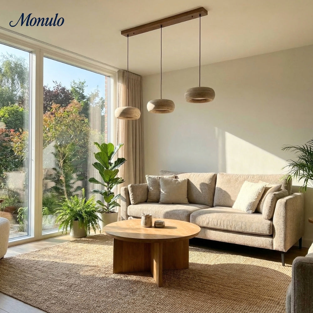 Travertine Drum Pendant Lamp