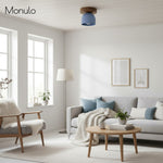 Load image into Gallery viewer, Metio Dome Scandinavian Oak Flush Mount Ceiling Light – Modern Minimalist Design for Living Room &amp; Bedroom
