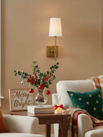 Load image into Gallery viewer, Rowan Elegant White-Linen Shade Wall Lamp – Retro Metal Wall Light for Bedroom &amp; Hallway