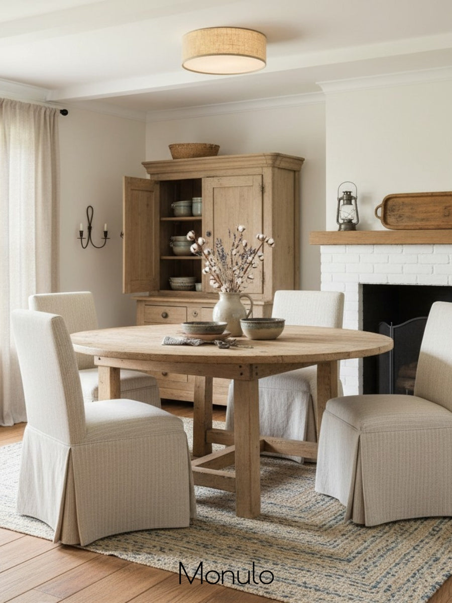 Plafonnier tambour Dumora - Abat-jour en lin, élégance moderne