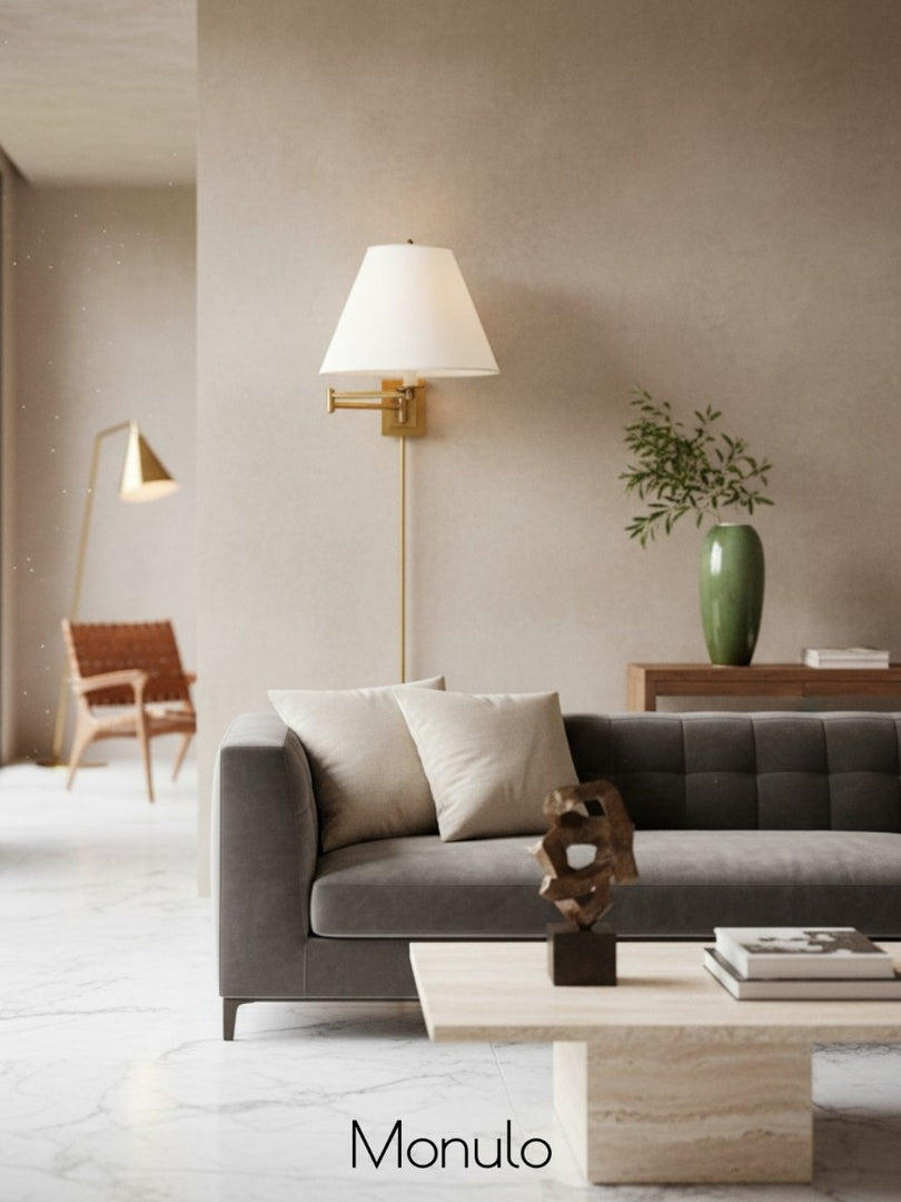 360° Rotatable Wall Sconce - Antique Brass Bedroom Decor