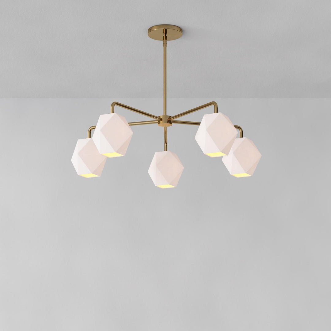 Talvior Faceted Glass Chandelier - Modern 5 Light Glass Lighting
