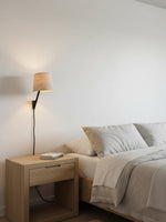 Load image into Gallery viewer, Novira Fabric Shade Plug In Sconce – Cozy reading Light For Bedroom
