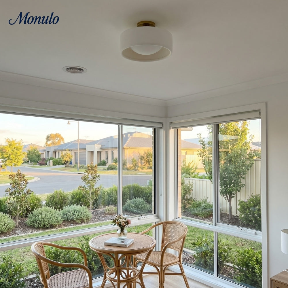 Cerova Porcelain Flush Mount Ceiling Light – Modern Low-Profile Fixture