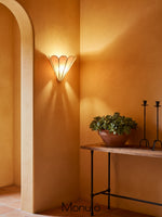 Load image into Gallery viewer, Lumica Retro Faceted Sconce - Brass Capiz Shell Wall Light for Bedroom
