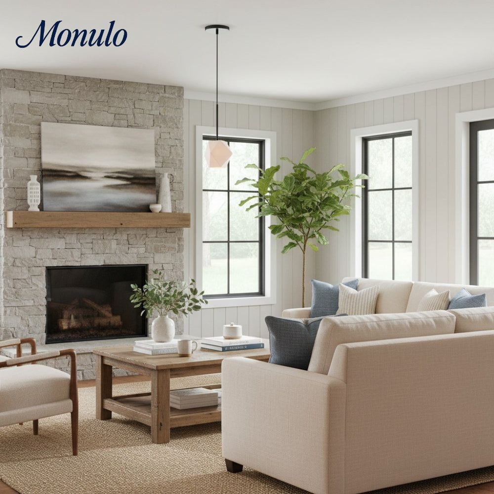 Talvior Sculptural Faceted Glass Ceiling Light – Minimalist Adjustable Pendant for Home Interiors