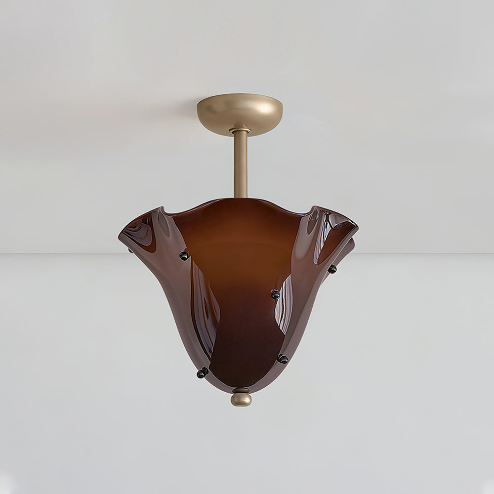 Bellina Modern Sleek Decorative Glass Shade Design Ceiling Light for Living Room, Bedroom and Dining Areas