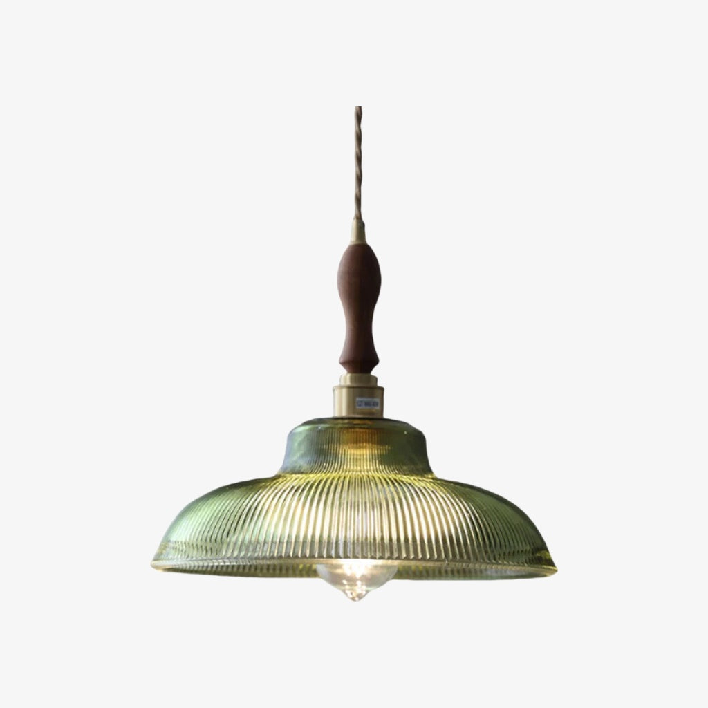 Lámpara colgante acanalada Ribilux - Vidrio y metal vintage para cocina y comedor