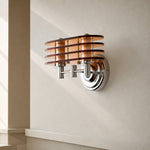 Charger l'image dans la visionneuse de galerie, Bauhaus amber LED wall sconce installed in a minimalist hallway