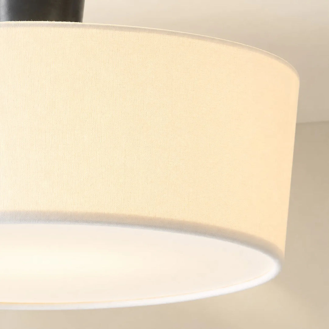 Modern Brass Fabric Flush Mount Ceiling Light
