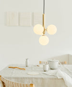 Load image into Gallery viewer, Spherical Brass Glass Plug-In Swag Pendant