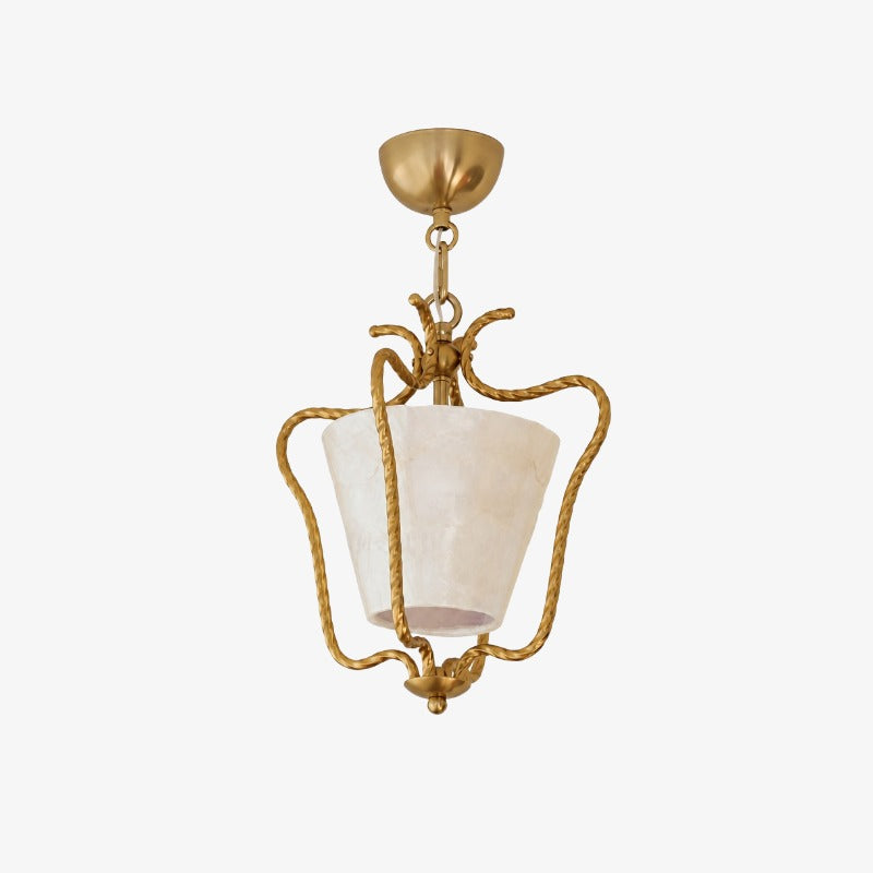 Plafonnier tambour en coquille Capiz milieu du siècle – Pour décoration de balcon et couloir