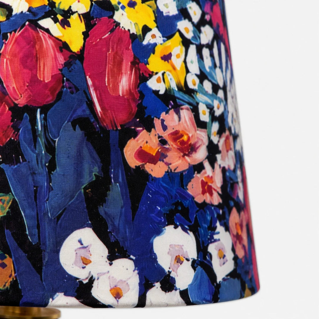 Close view of Painter floral printed fabric shade