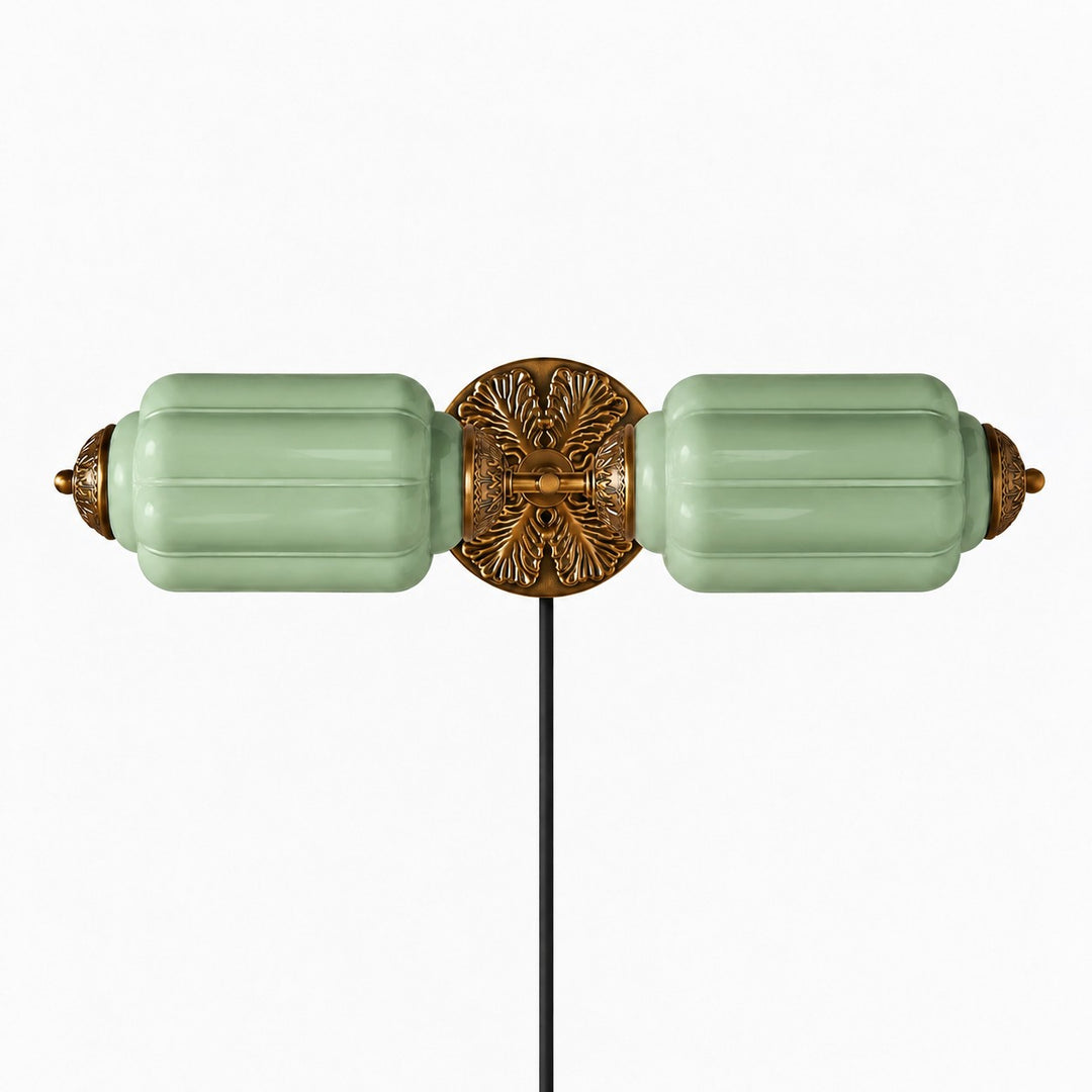 Eloise fluted milk-glass plug-in wall sconce
