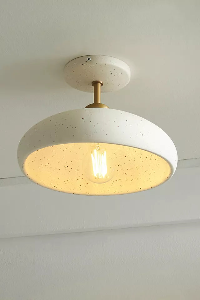 Lámpara de techo Radiica de cerámica moteada: iluminación artesanal