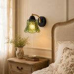 Bild in Gallery-Viewer laden, Green glass wall lamp in a French country bedroom