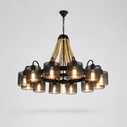 Rustic farmhouse rope chandelier