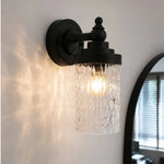 Bild in Gallery-Viewer laden, Averra ribbed glass wall light on a protected garden-side wall