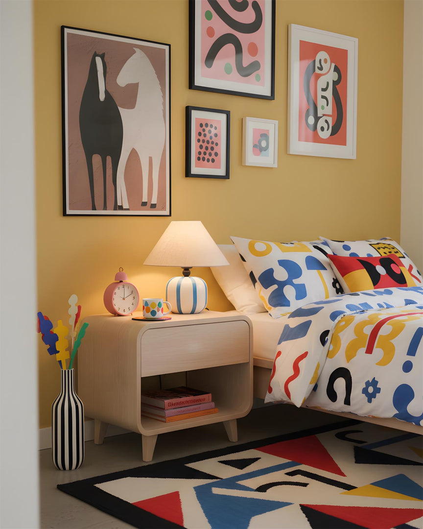 Lámpara de Mesa Lollipop Juguetona Esfera Colorida para Decoración de Dormitorio