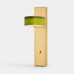 Bild in Gallery-Viewer laden, Green jade LED wall sconce with brass-tone finish