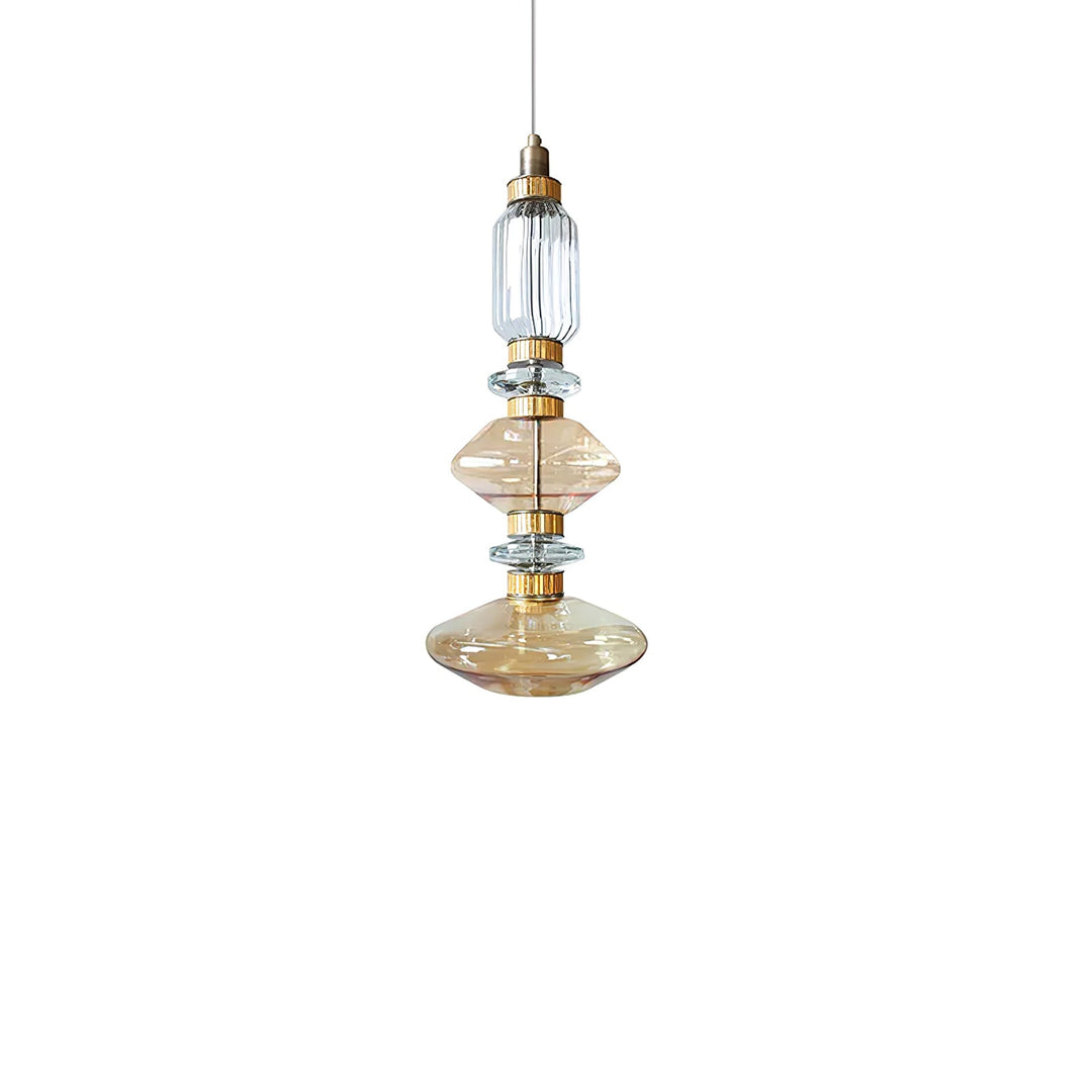Suspension contemporaine - Fer, métal, verre, or, marron, résistante à l'humidité
