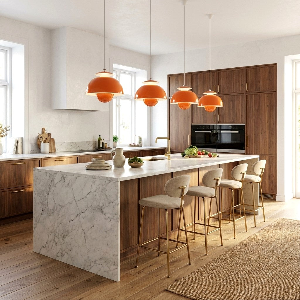 Suspension florale en métal sculptural Orin Nordic, adaptée aux chambres, cuisines et salons.