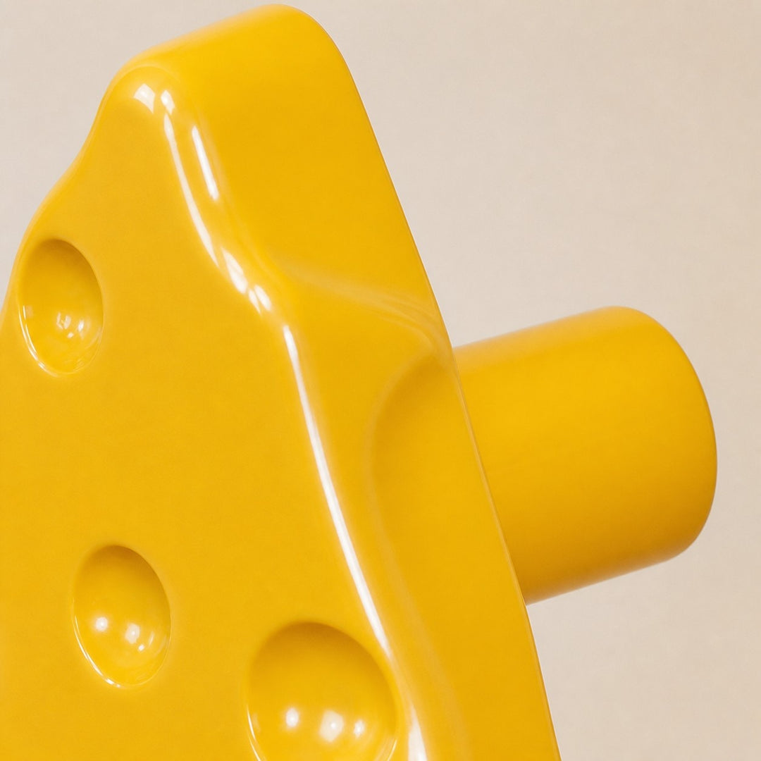 Cheese slice cabinet knob front detail
