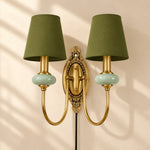 Cargar imagen en el visor de la Galería, Rowanea Fabric Shade Ceramic Plug-In Wall Sconce