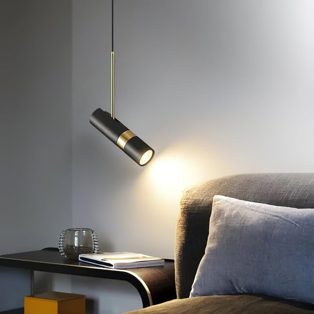 Black And Gold Metal Hardwired Pendant Light