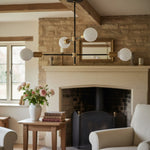 Load image into Gallery viewer, Mobilux Line Black and Brass Chandelier - Contemporary Globe Ceiling Hanging Light
