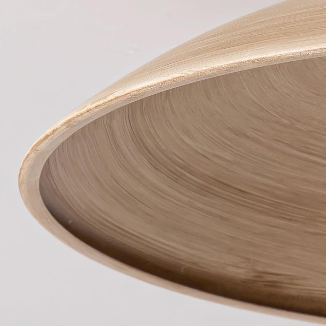 Wood-Tone Metal Glass Plug-In Pendant