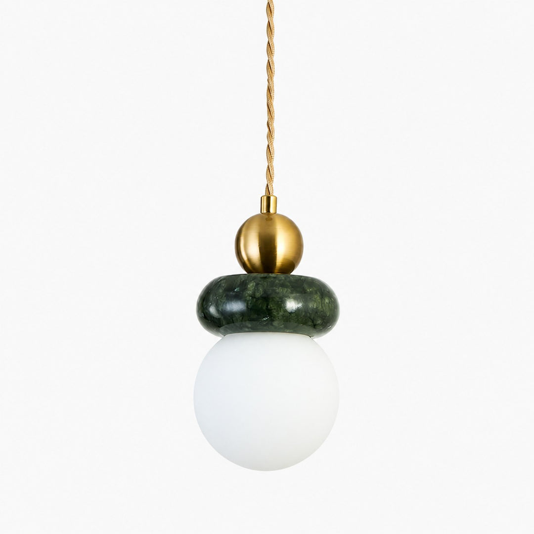 Green Jade Orb Pendant Light