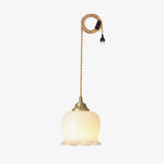 Load image into Gallery viewer, Brass Resin Petal Plug-In Pendant
