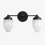 Bild in der Galerieansicht laden, Tierlux Glass Vanity Light - Art Deco Bathroom Fixture with Skyscraper Shades
