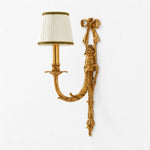 Bild in Gallery-Viewer laden, One-head brass wall sconce with white pleated fabric shade