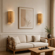 Japanese Rattan Wood Wall Sconce