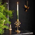 Load image into Gallery viewer, Gold Metal Bow and Milagro Heart Candle Holders