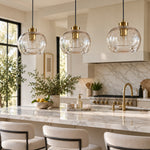 Charger l'image dans la visionneuse de galerie, Modern Rustic Glass Pendant Light for Dining Room