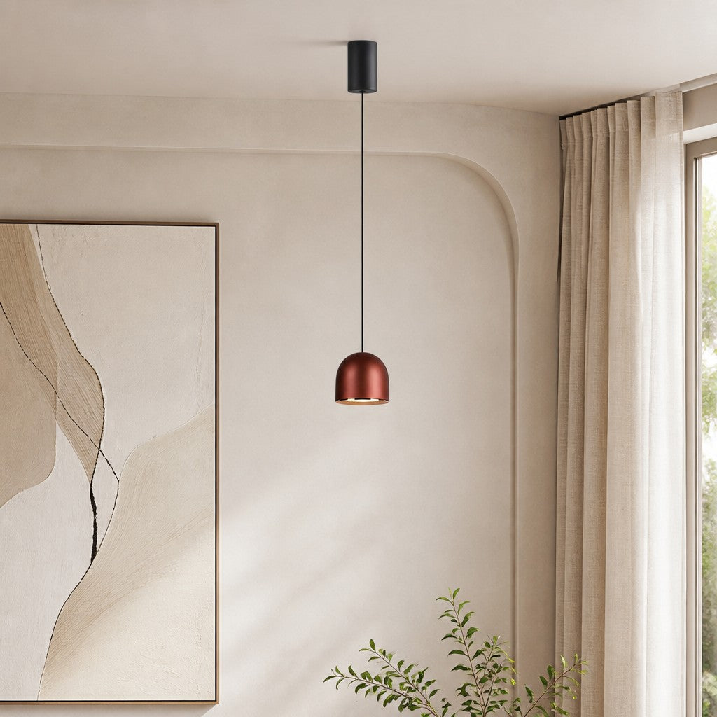 Veridia Minimalist Liftable Slim Pendant Light - Aluminum Acrylic Hanging Lamp for Bedside and Desk
