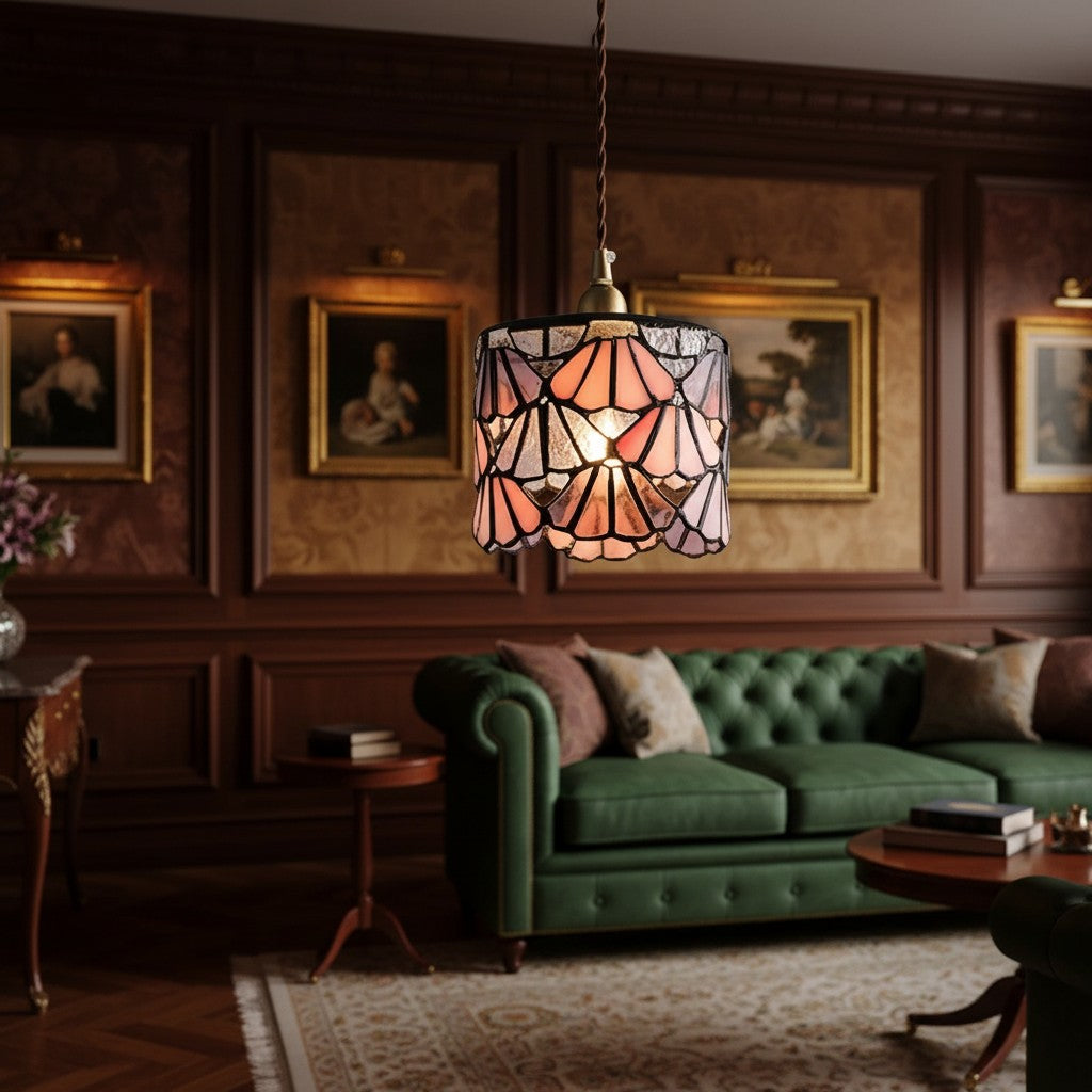 Vintagia Artistic Stained Glass Pendant Light - Vintage Tiffany Style for Kitchen Island